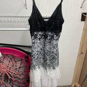 Black and white homecoming/winter formal dress